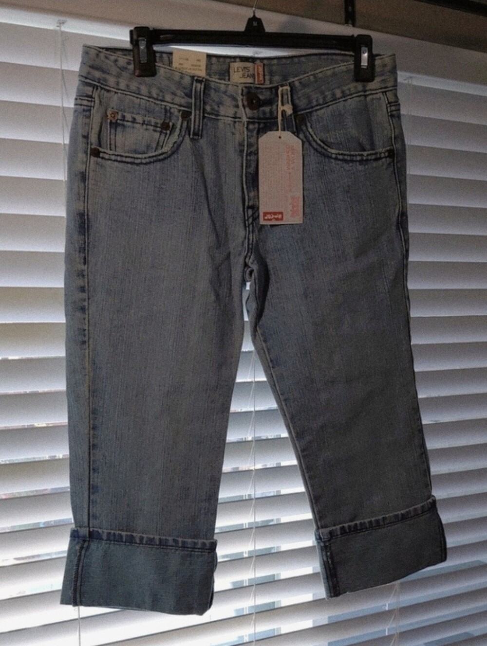 Levi's Blue Cuffed Cropped Jeans / Capris